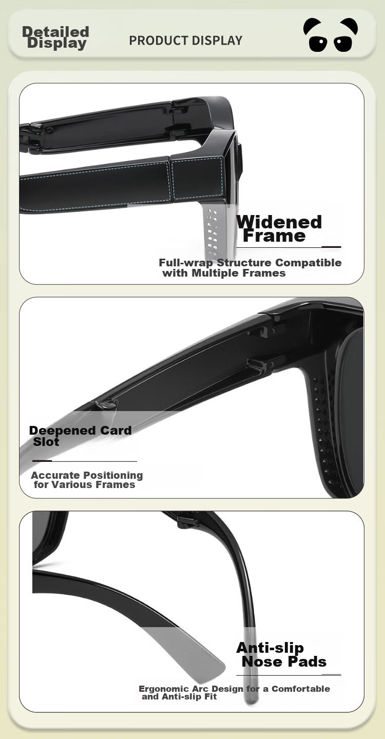 Xiongmaoshasha Folding Sunglasses, Light Purple, UV Protection, Polarized, Can Be Used with Prescription Glasses 5