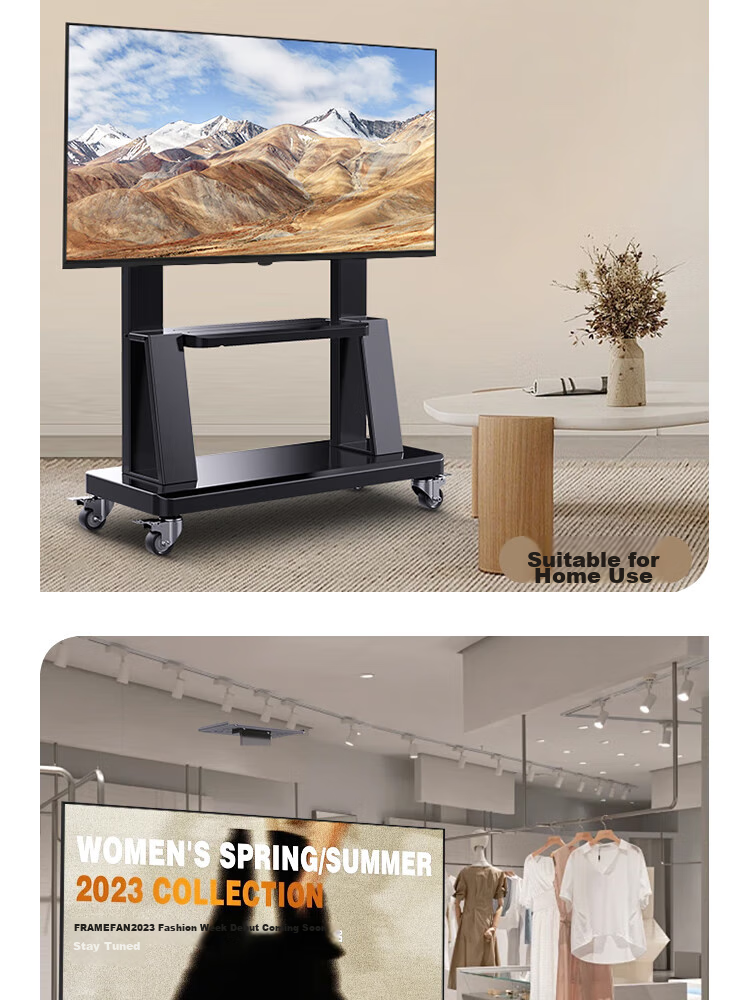 Junao TV Mobile Stand for 32-70 Inch TVs, Floor-Standing Mobile TV Cart, Universal TV Mount for Video Conferencing All-In Display And TV 20