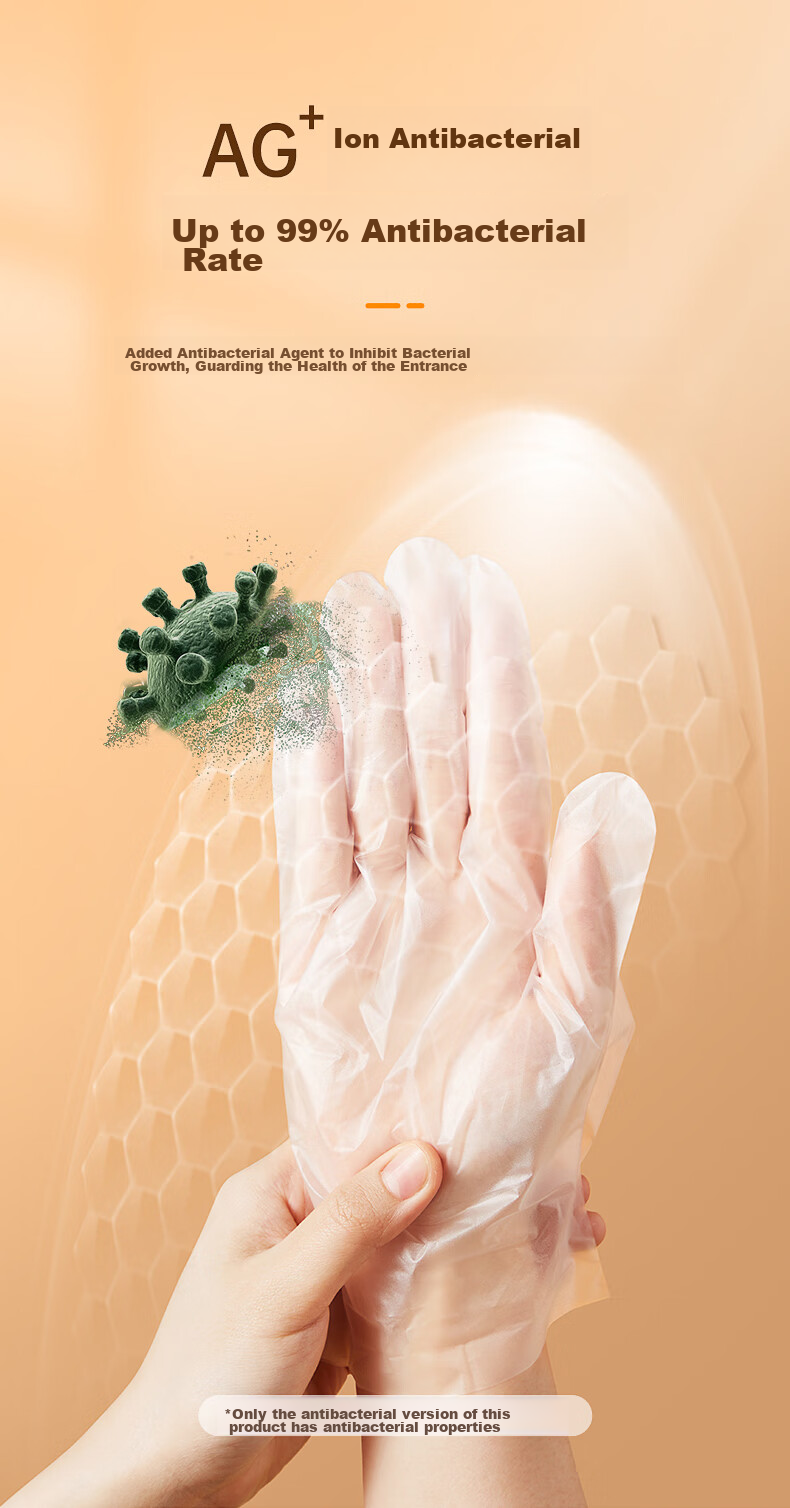 COOKER KING Disposable Gloves, 100 Pieces, Antibacterial, Food Grade, Pull-Out Style, Thickened TPE, Leak-Proof, for Home Kitchen And Baking Use 5