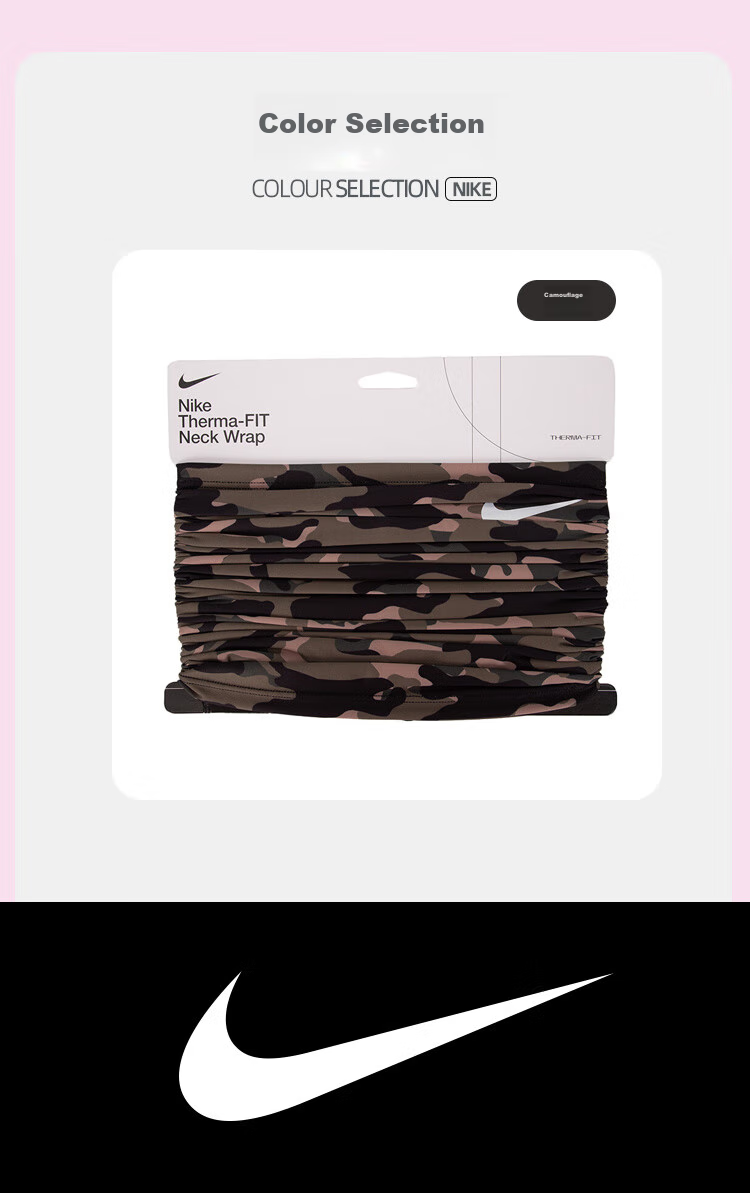 NIKE Early Spring Ski Neck Gaiter Face Mask Neck Warmer Cycling Thin Fleece Style N0003564907OS/AC3985-907 Camouflage 12