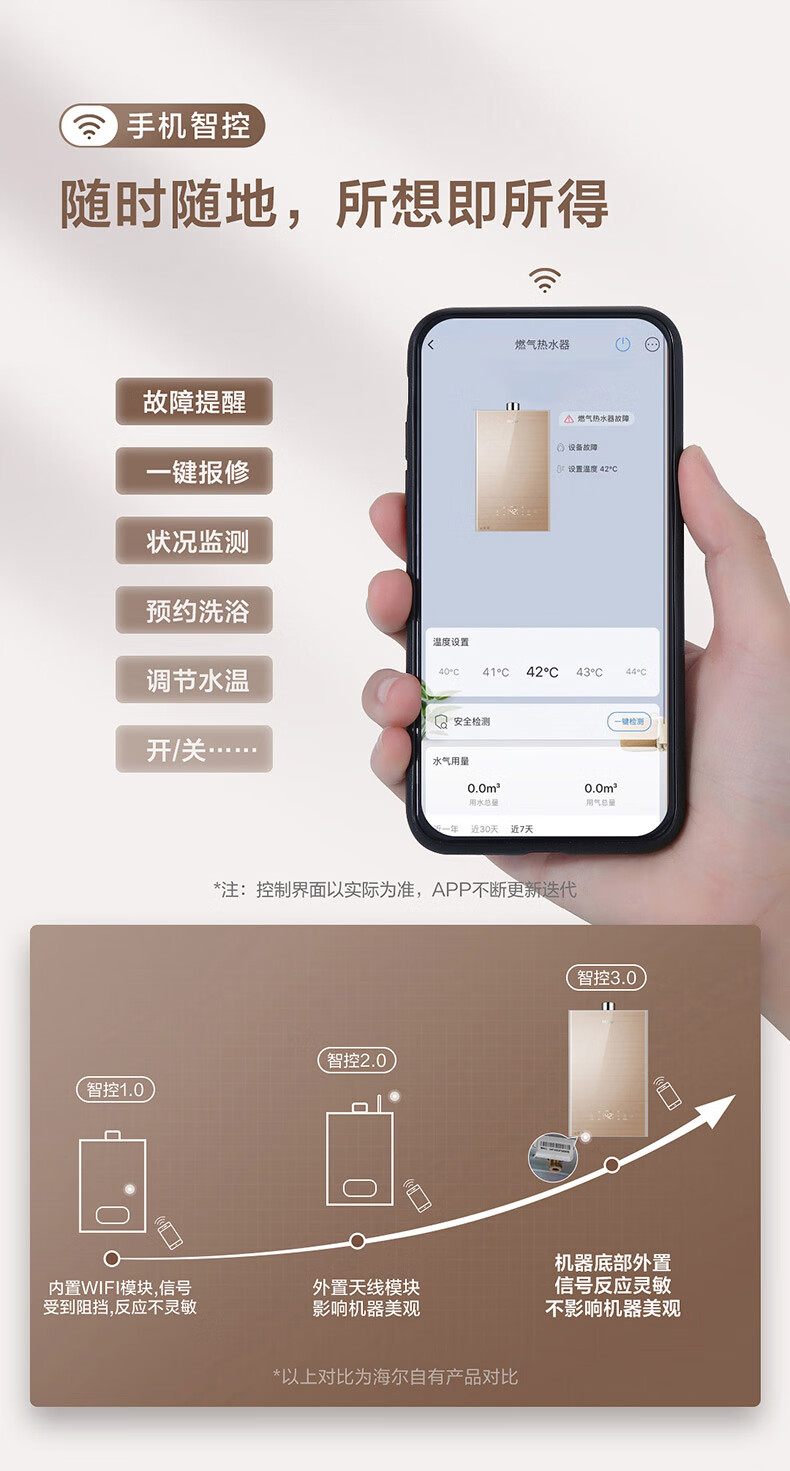38598-海尔(Haier)16升燃气热水器天然气水伺服恒温密闭稳燃舱全面屏玻璃面板家用JSQ31-16KL5(12T)U1 以旧换新-详情图