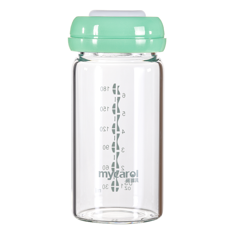 MyCarol Glass Breast Milk Storage Bottles, Wide Mouth, Baby Bottle for Breast Milk Preservation And Storage, 180ml*2 Pack, CN-P01