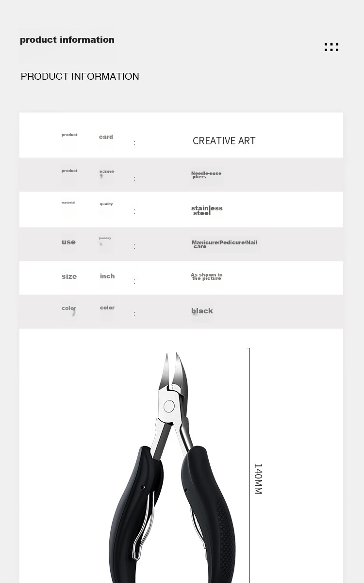 Creative Art Ingrown Toenail Specialized Nail Clipper, Eagle Beak Pliers, Nail Clippers, Ingrown Toenail Clipper, Pedicure Knife, Nail Pliers 9