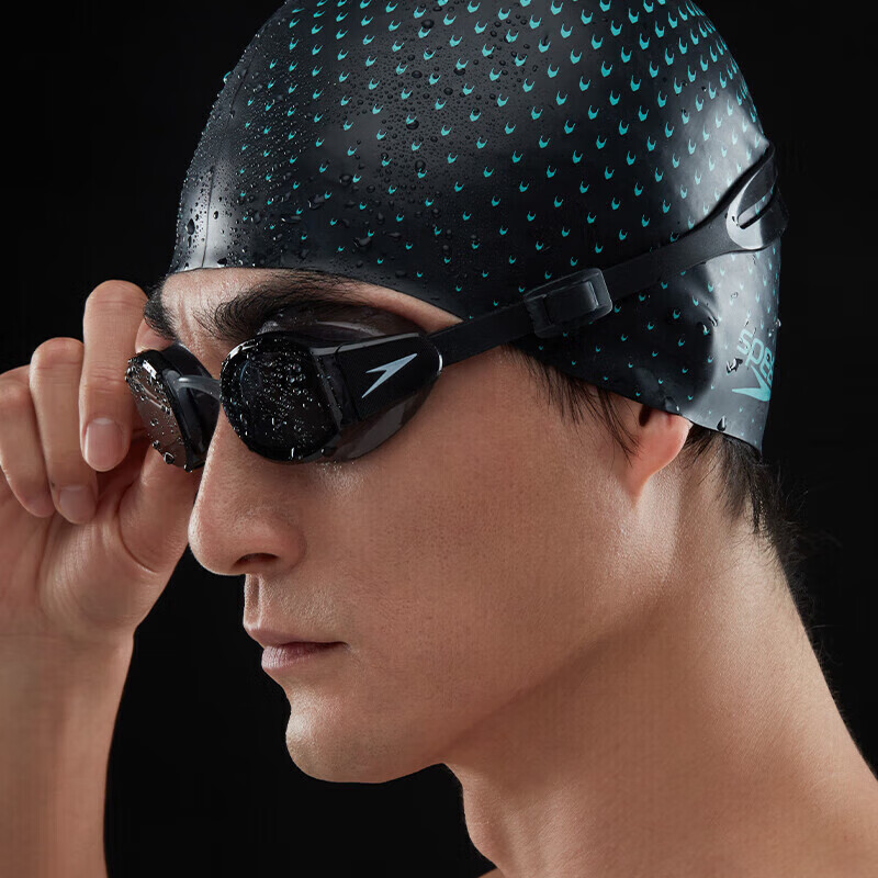 Очки для плавания Speedo, с диоптриями, антифог, черные/дымчато-серые, -5.5