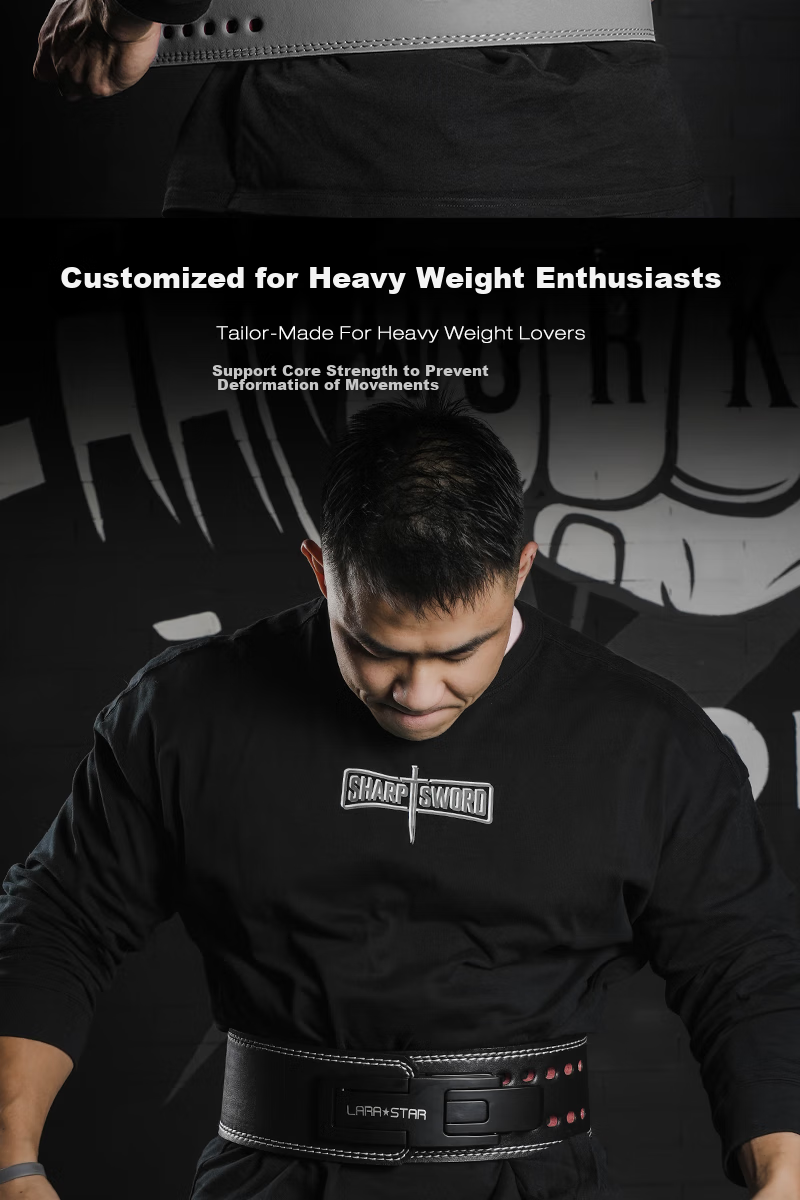 LARASTAR LS0899ID Series Quick-Release Belt, Squat And Deadlift Professional Fitness Weightlifting Waist Support Clip for Men, Heavy-Duty Black And Red, Size S 4