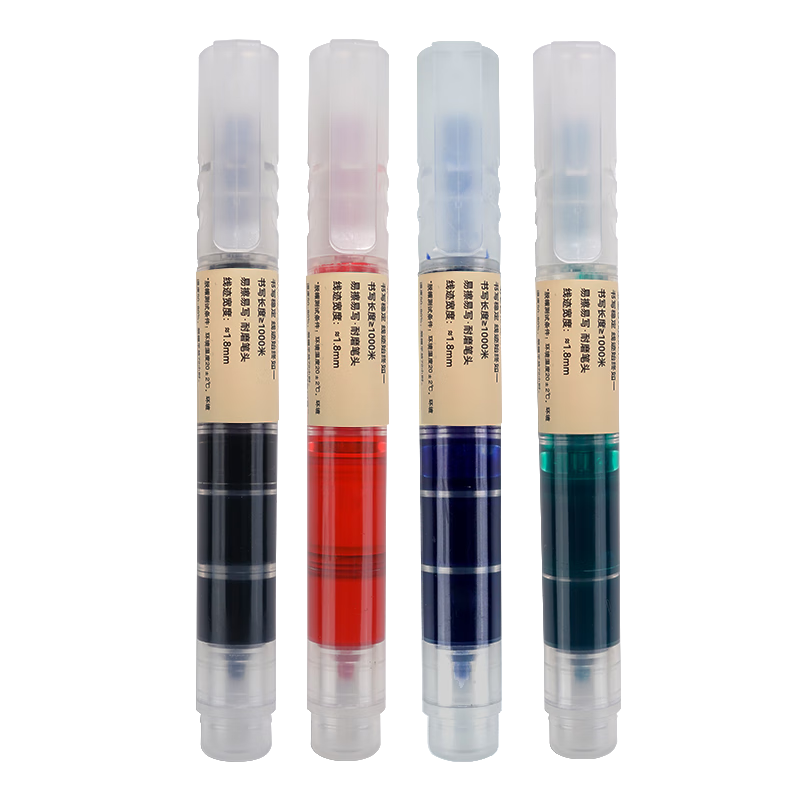 Snowhite Triple-Chamber Whiteboard Marker, Large Capacity, Fine Tip, Erasable Colorful Marker, Multi-Color Office Supplies, Super Writing WB-599 Mixed Colors 4 Pieces