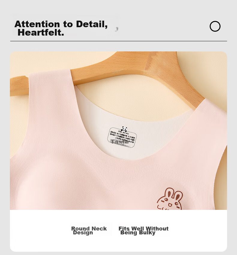 YUZHAOLIN 2-Pack Girls' Underwear, Warm Teenage Camisole, Seamless Bra for Middle And High School Students, Elementary School Children, And Older Teens 11