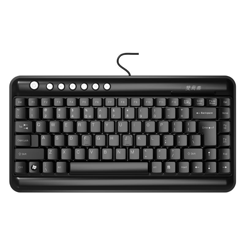 A4TECH KL-5, 86-Key Wired Keyboard, Membrane Keyboard, Computer Keyboard, Office Keyboard, Good Typing Feel, Compact Keyboard, Small Size, Black, Wired