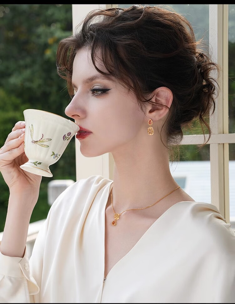Eternelle French Original Design Wheat Ear Studs for Women, Stylish Elegant Earrings, Luxurious High-End Hoop Earrings 5