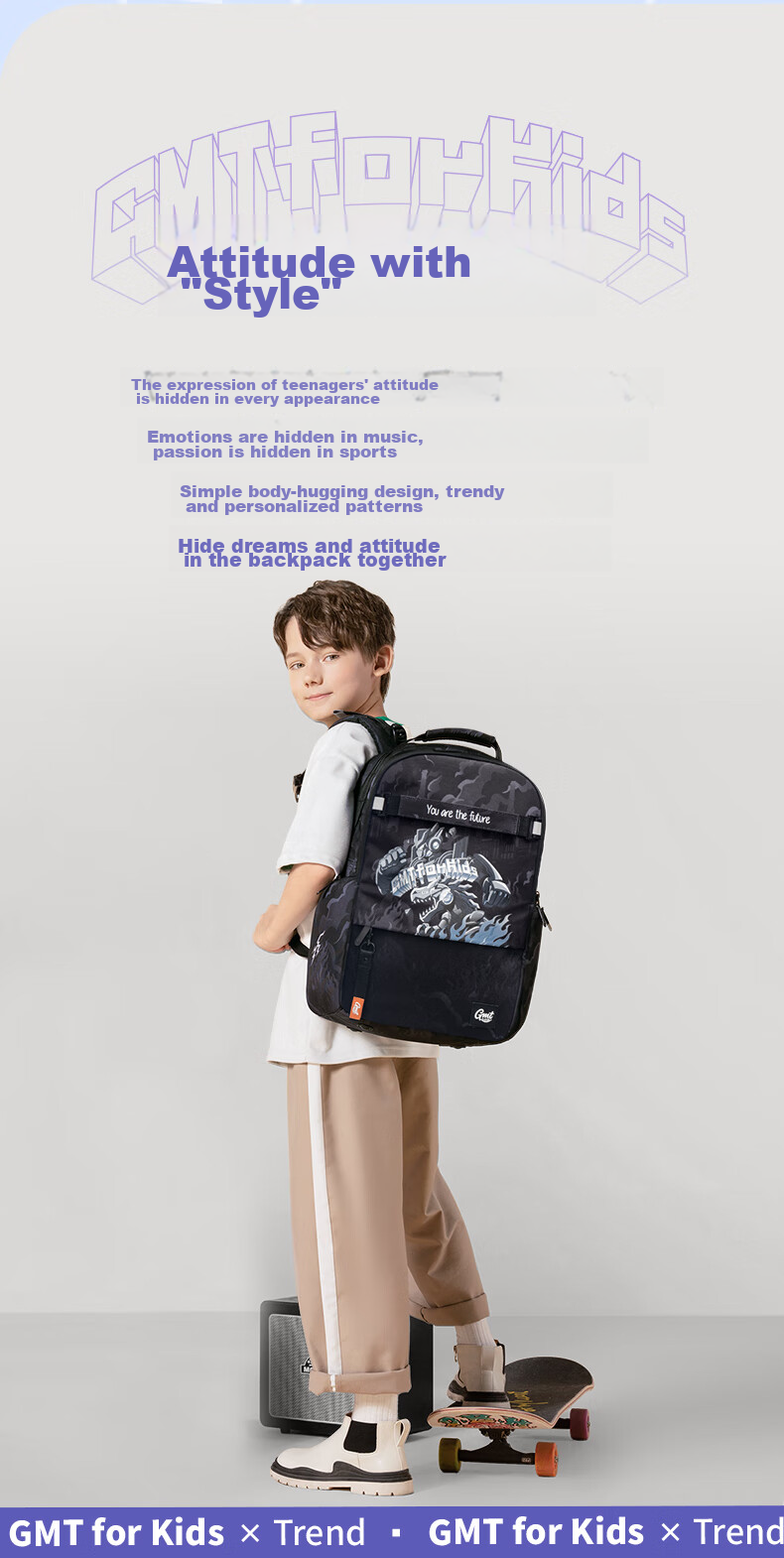 Gmt for Kids Elementary And Middle School Students' Backpack, Children's Spine-Protecting Double Shoulder Bag, Large Capacity Backpack for Grades 4-6, Boys And Girls Steel Armor Warrior 15