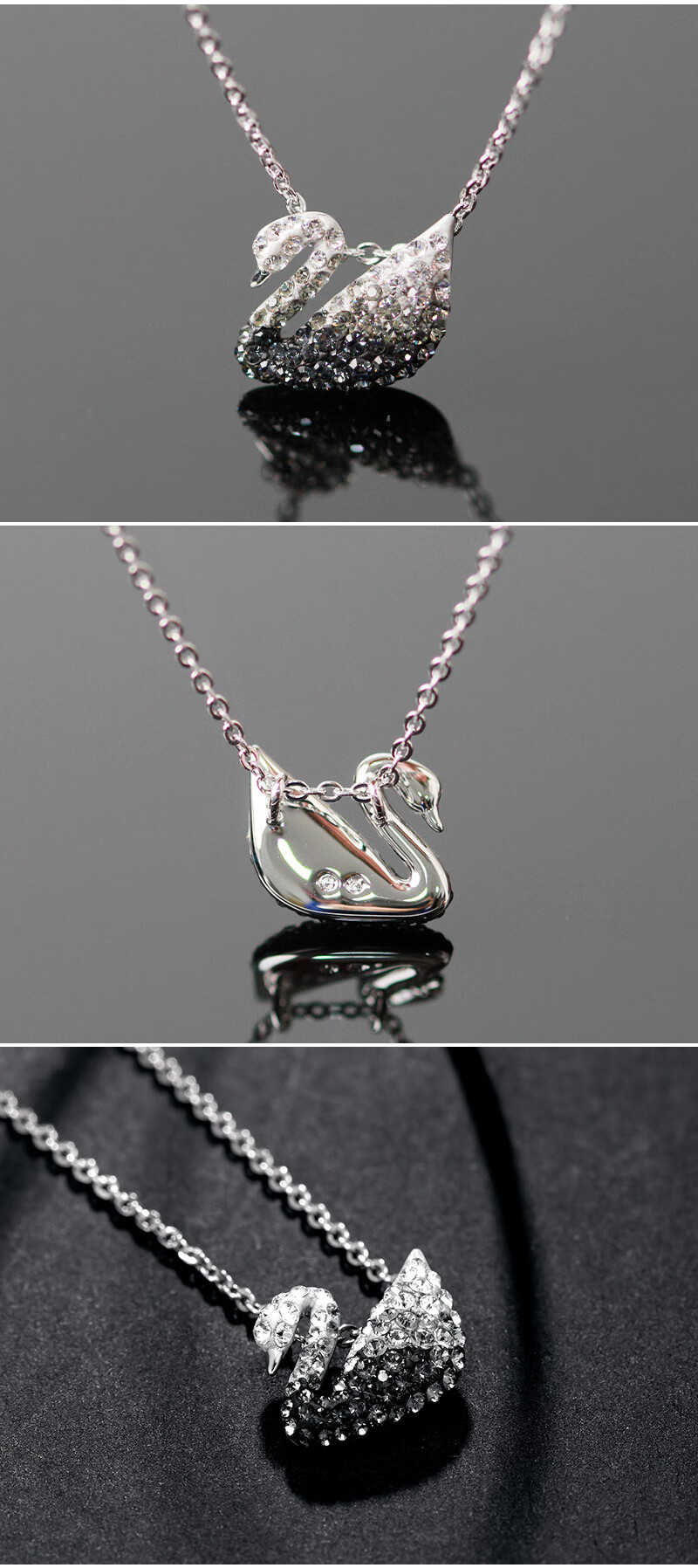swarovski施华洛世奇iconswan黑白渐变色大天鹅项链锁骨链女送女友