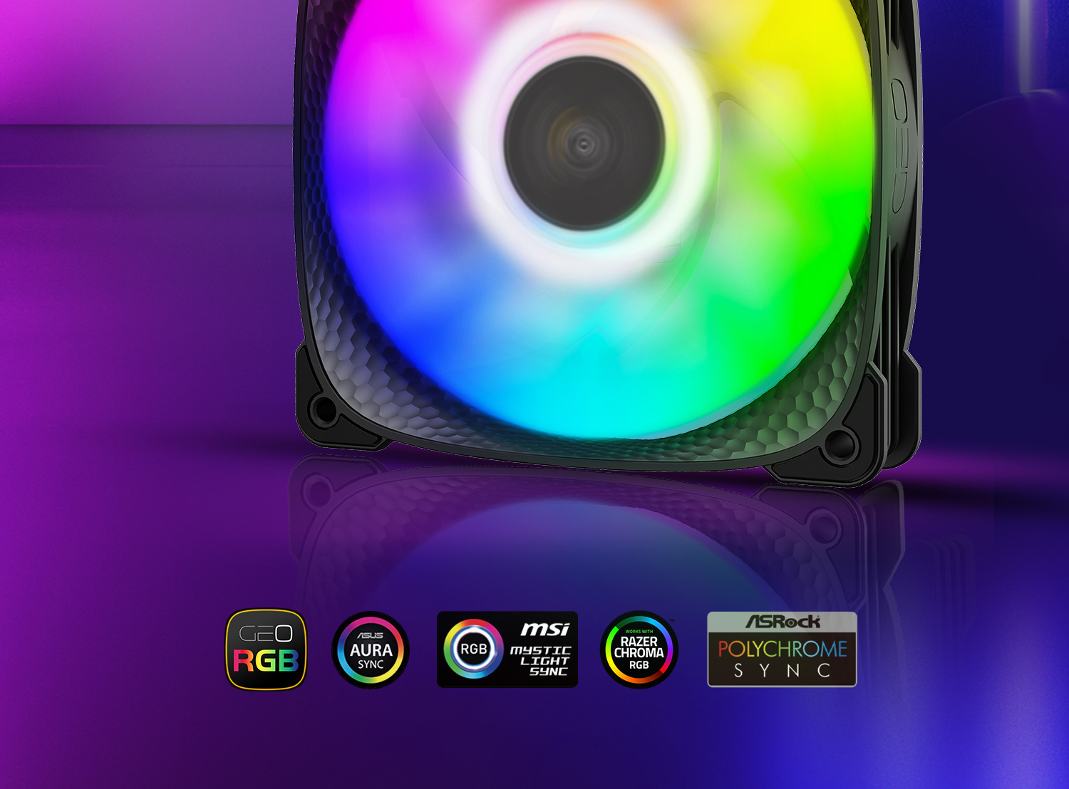 GeometricFuture Dragon Scale 2505B 12cm Case Fan ARGB Motherboard Sync Single Pack 2