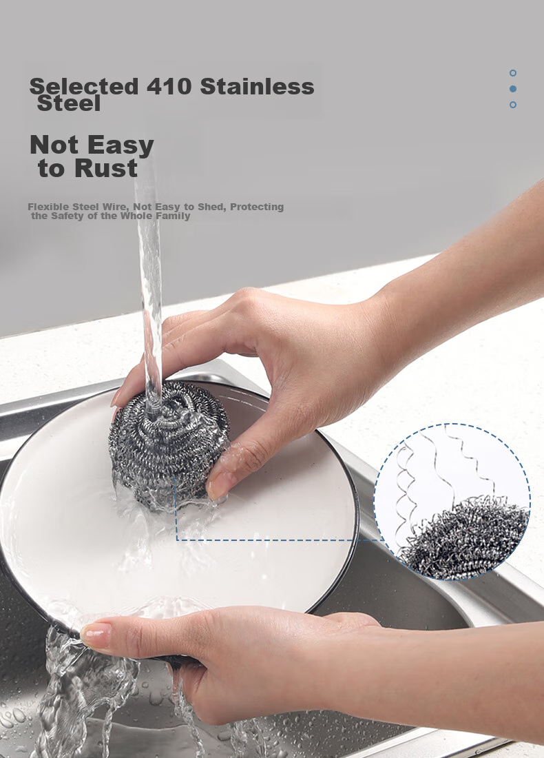 Zimeihua Steel Wool Scouring Pad, Lint-Free Cleaning Ball, Pack of 3, Removes Grease And Dirt 4