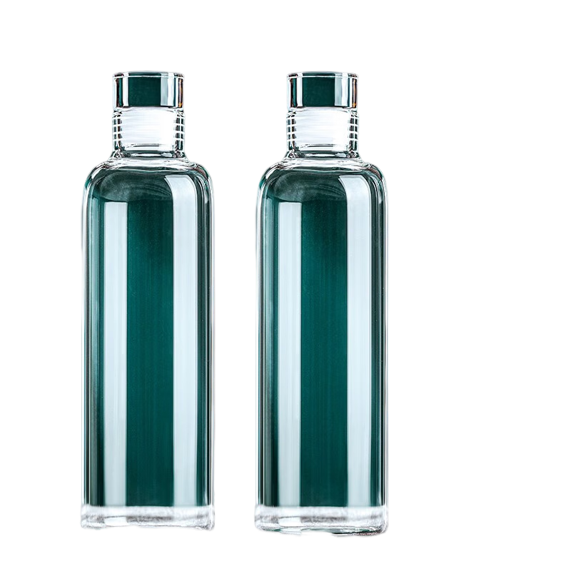 BJ Wine Bottle, Empty Bottle, White Liquor Bottle, Glass Infusion Container, Storage Flask, Sealed, 2-Piece Set, Cold Brew Cup, Specialized Bottle for Infusing Liquor