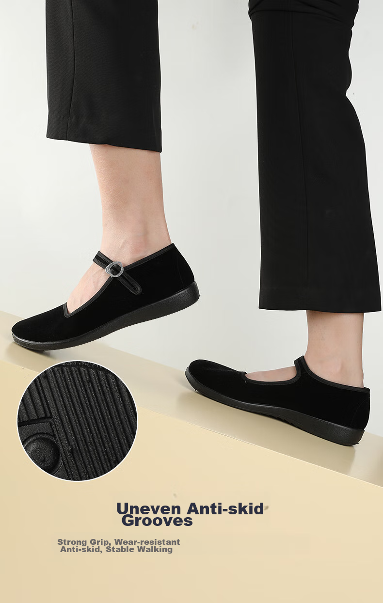 FOOTOPPO Old Beijing Cloth Shoes for Women, Soft-Soled Non-Slip Thick-Soled Elderly Women's And Middle-Aged Mom Shoes 5