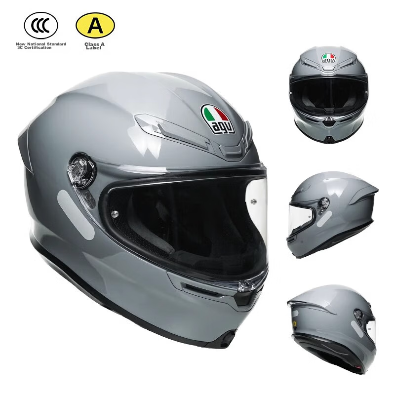 AGV Motorcycle Helmet K6S Carbon Aramid Fiber Large Rear Wing 3C Certified Touring Racing Matte Black XXL (62-63)