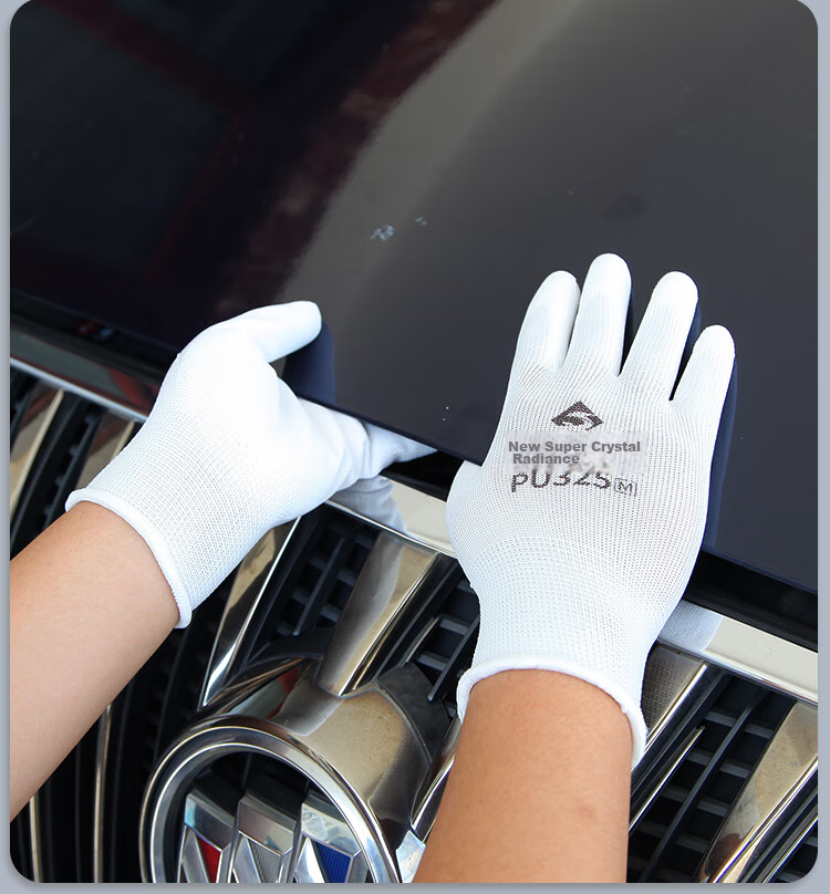 Xinyuechanghui PU Coated Gloves, 12 Pairs/pack, Nylon Work Gloves, Non-Slip Wear-Resistant Protective Dipped Gloves, White M Size, PU508 16