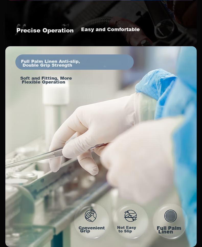 LANON Disposable Latex Gloves, Thickened, for Laboratory And Oral Examination, 100 Pieces, Imported Latex LD11, Size S 3