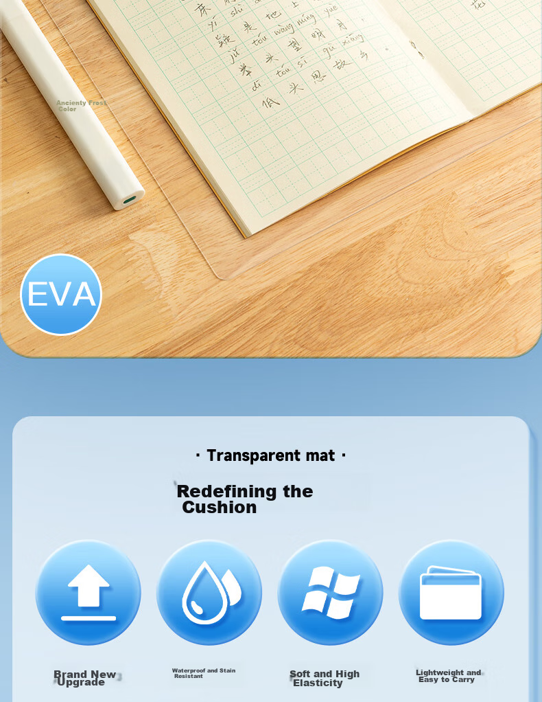 M&G Stationery A4 Exam Writing And Drawing Pad for Primary School Students, Soft Transparent Desk Mat for Study, Specialized for Exams, Suitable for Civil Service Exams, Postgraduate Entrance Exams, High School Entrance Exams, National Exams EVA 2