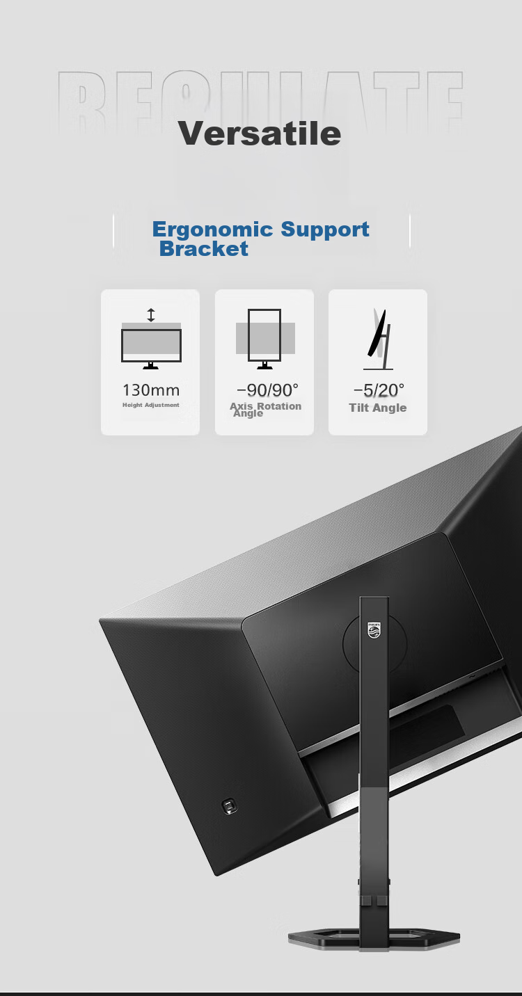 PHILIPS, 31.5-Inch 4K 10-Bit HDR, Low Blue Light, Split-Screen, Rotatable And Height-Adjustable, Office Monitor, Openclaw Helper, Computer Display Screen, 32E1N5800L 9