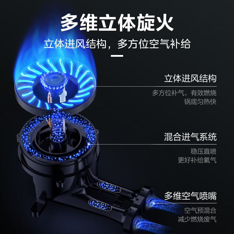 美的（Midea）燃气灶 天然气 4.5KW大火力 台嵌两用 一级能效灶具JZT-QW08*