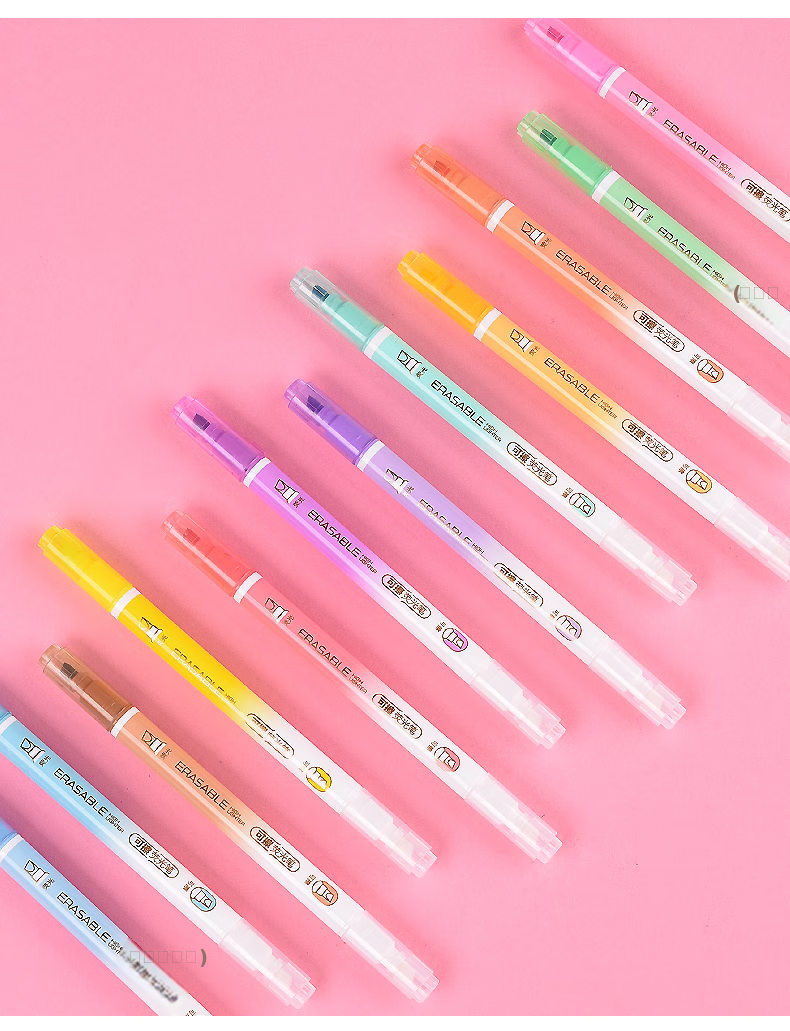 Genvana 12-Color Dual-Tip Erasable Highlighters, Office Training Key Marking Water-Based Pens, Colorful Eye-Catching, Journaling And Drawing Markers G-0545 8