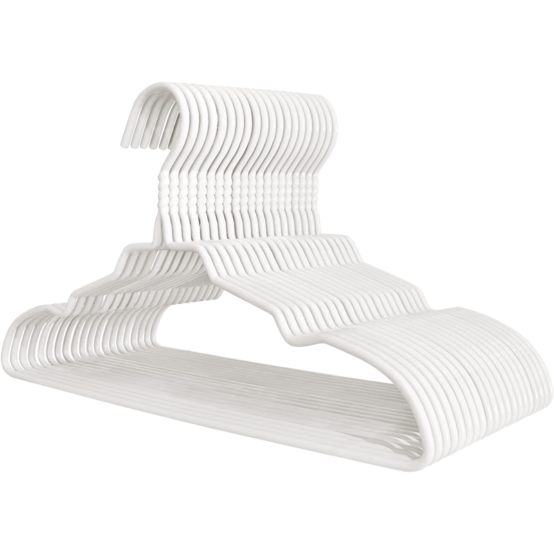 JD Original Clothes Hangers Drying Rack, Household Adult Clothes Support, Non-Slip Hangers, 20 Pieces, White