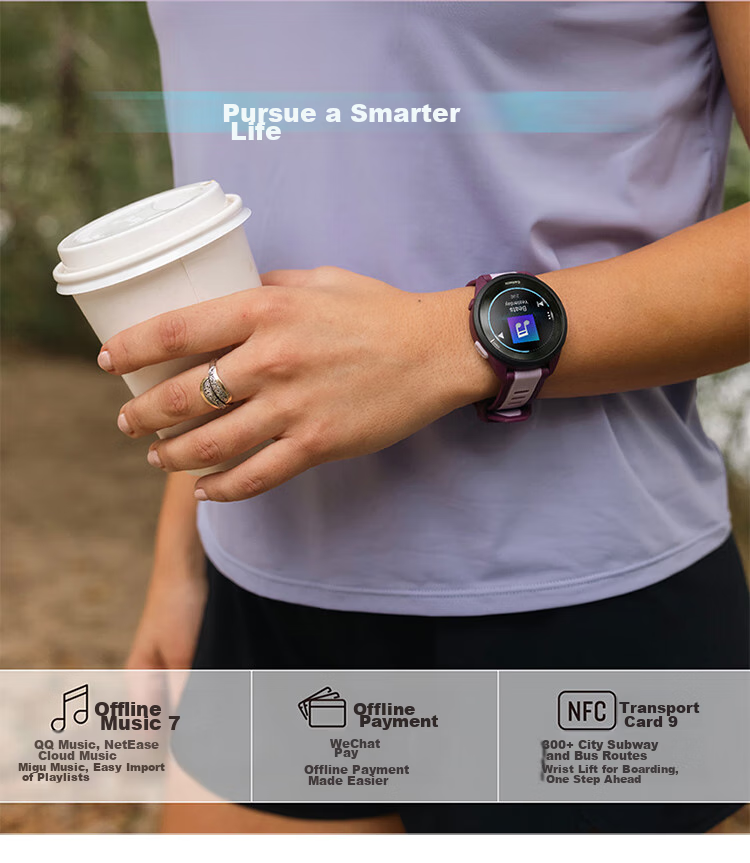GARMIN Forerunner165 Heart Rate And Blood Oxygen Multi-GNSS Outdoor Sports Smartwatch, Music Version, Midnight Black 12