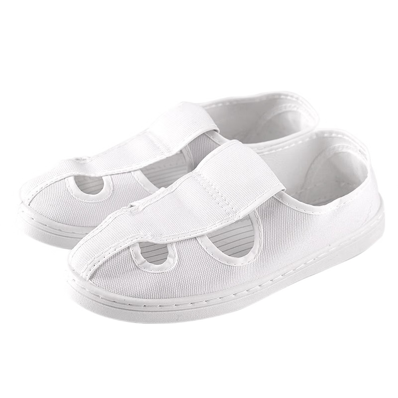 BAIGE Anti-Static Cleanroom Shoes Unisex Four-Hole White Work Shoes