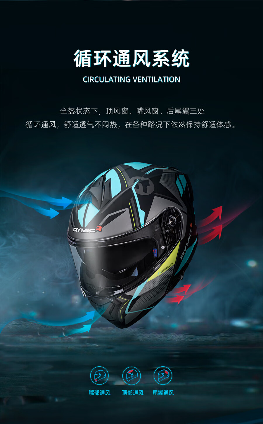 RYMIC Motorcycle Helmet, Flip-Up Helmet, 3C Certified Professional Motorcycle Helmet, All-Season Racing Helmet for Men And Women, 935 Red-Gray XL 3