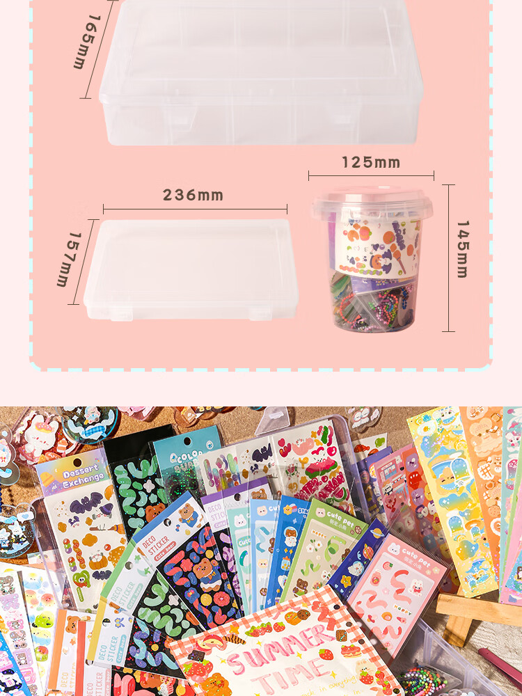 Sannianerban Guka Complete Material Kit, DIY Tool Set for Making Guka Cards, Stickers, Posters, Cards, Value-Packed Customizable DIY Planner, Birthday Gift for Boys And Girls [Round Bucket Set of 174 Pieces] Party Favor 12