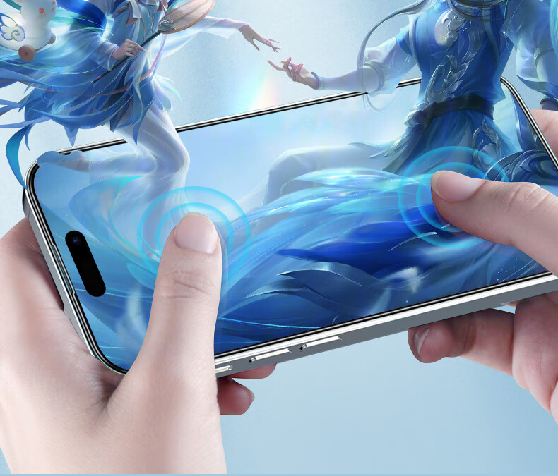 BLUEO Tempered Glass Screen Protector for Apple IPhone 15/14 Pro, Fully Transparent, Full-Screen High-Definition Anti-Drop Protective Film 13