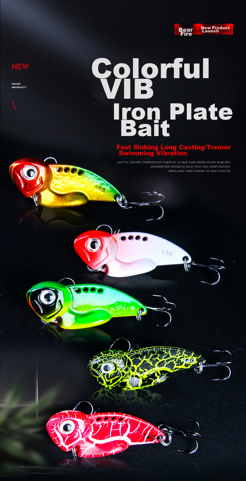 Xionghuo Lure VIB Metal Bait Full Swimming Layer 10g Small Iron Plate for Freshwater Bass And Catfish Artificial Bait 1