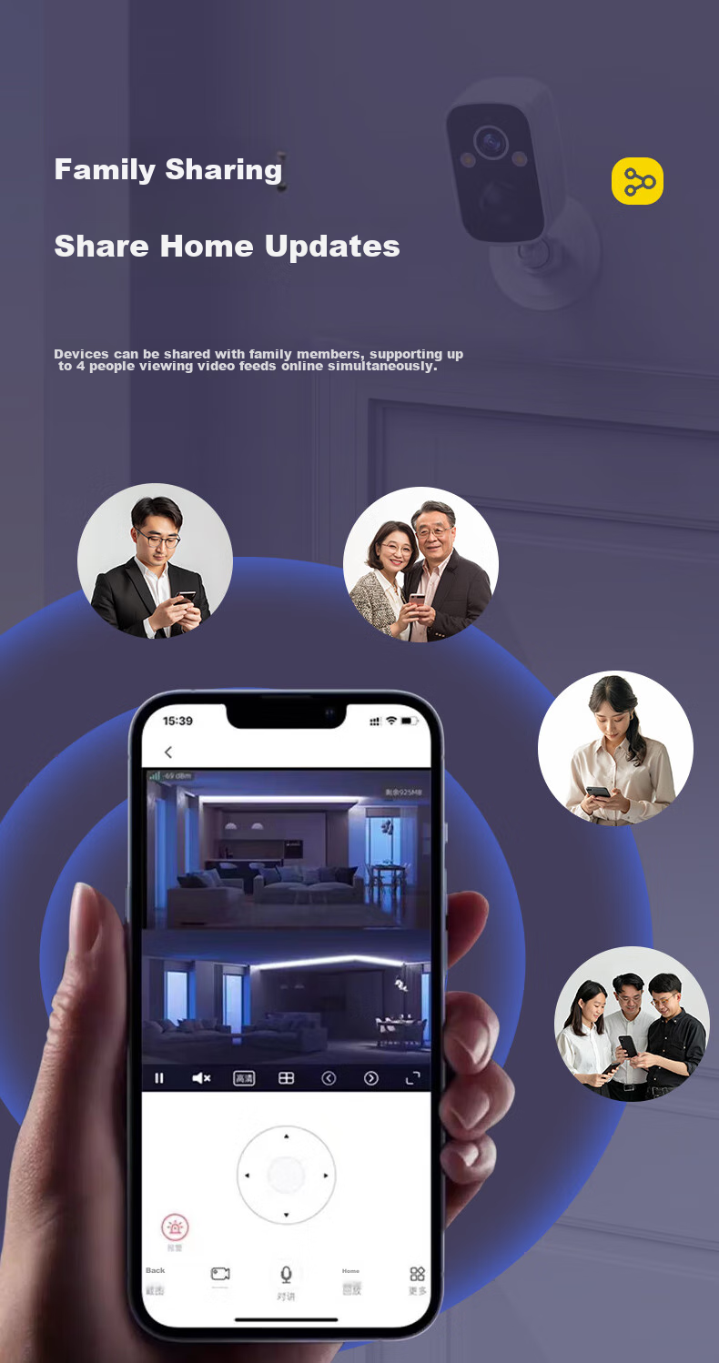 Boorgeel Wireless Camera, No-Plug Home AI Doorway Surveillance, Rechargeable Battery, Large Capacity, Long-Lasting Battery Life, WiFi, Remote Mobile Phone Calls, Night Vision, Outdoor Waterproof 9