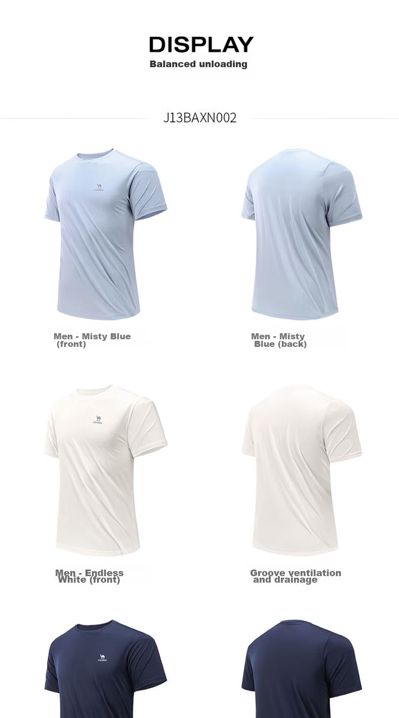 CAMEL Short-Sleeve T-Shirt for Men, New Summer Style, Loose-Fit Round Neck Outdoor Sportswear, Running Training Ultra-Thin Quick-Dry Top 26