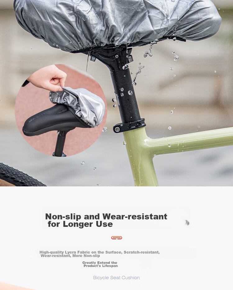 Move Iron Bicycle Seat Cover, Mountain And Road Bike Liquid Shock Absorption Silicone, Soft And Elastic, Hollow Breathable Comfortable Cushio 13