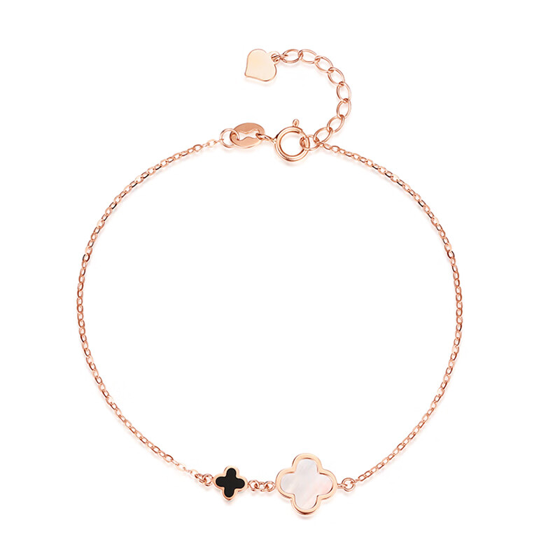 圣诞节礼物佐卡伊玫瑰18k金优雅幸运四叶草手链腕饰s00789幸运草手链