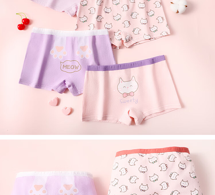LangSha Girls' Antibacterial Cotton Boyshort Underwear, No Wedgie, for Toddlers And Young Girls, Size 120 15