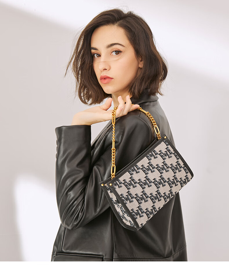 ELLE New Women's Handbag, Chain Flower Pattern, Tote Bag, Shoulder Bag, Crossbody Small Square Bag, Underarm Bag, Birthday Gift, 22016 7