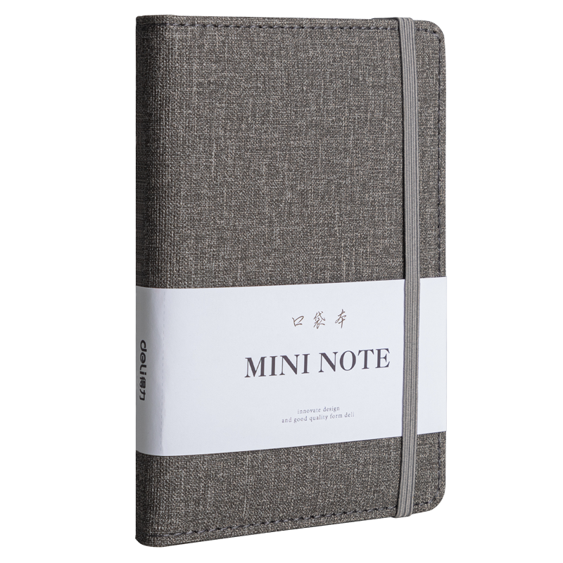 Deli A6/96 Sheets Portable Notebook Creative Pocket Mini Student Journal Diary Vocabulary Planner Gray 22234