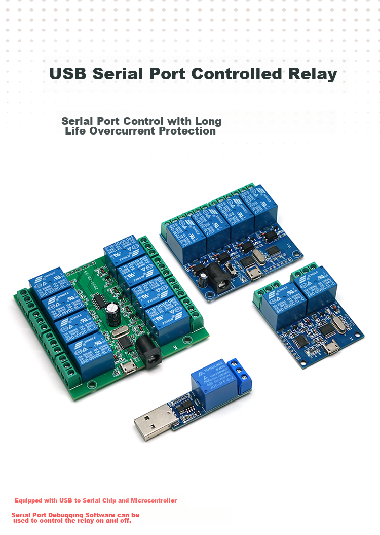 Diushitou 2-Channel USB Relay, Industrial Grade, Optical Coupling Protection, Supports TTL Serial Control, Includes Data Cable And Dupont Wire, Convenient for Testing And Control, DSTUR-T20 1