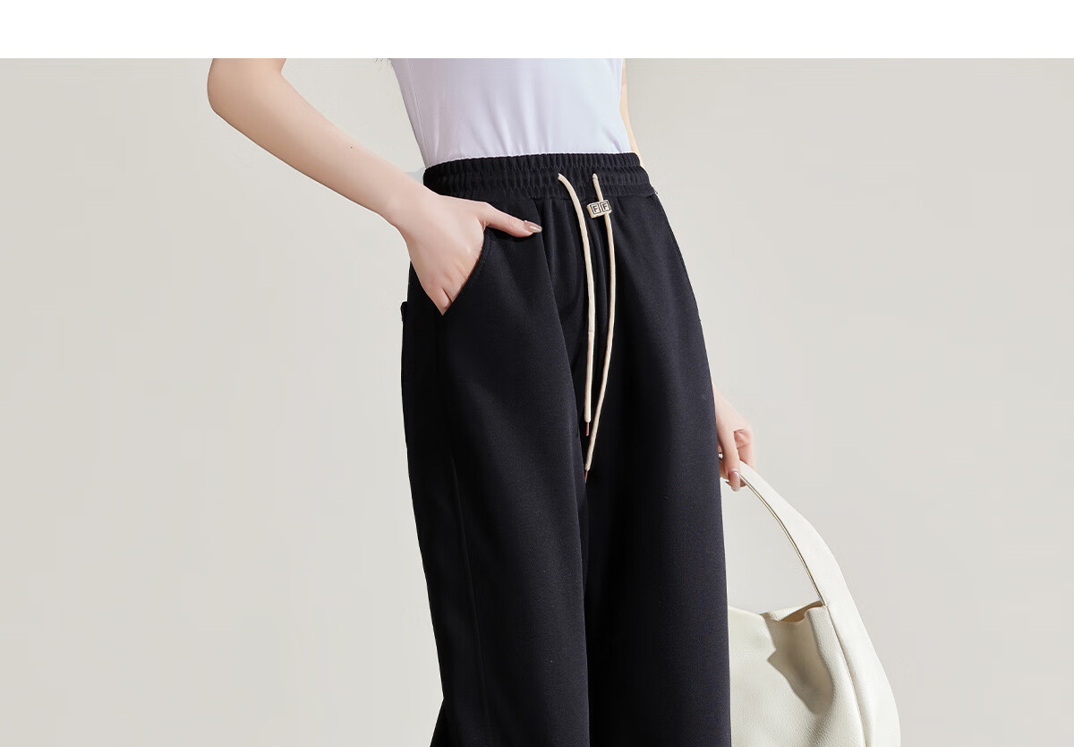 Halo Queen Women's Joggers with Elastic Waistband And Drawstring, Casual Pants for Spring And Autumn, Loose-Fitting Slimming Sweatpants H13QR1953 34