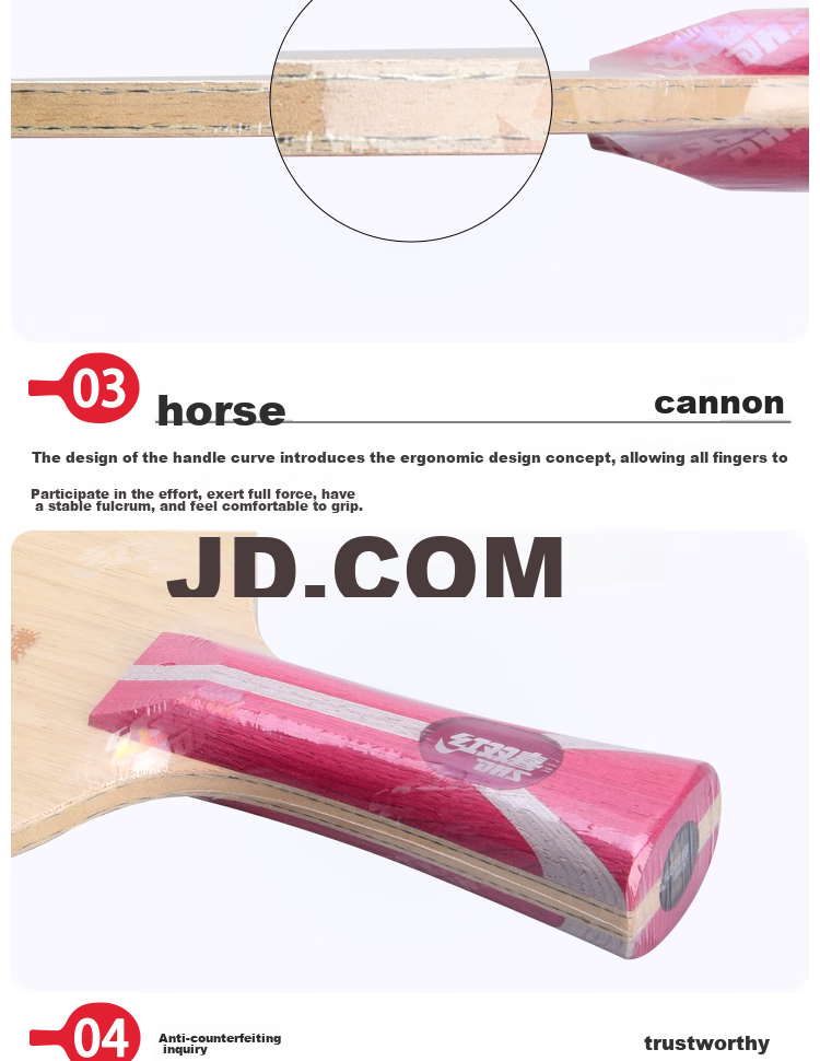 DHS Kuangbiao Bo B2-Bofang Carbon X Table Tennis Racket Blade, Offensive Type, Straight Handle CS 10