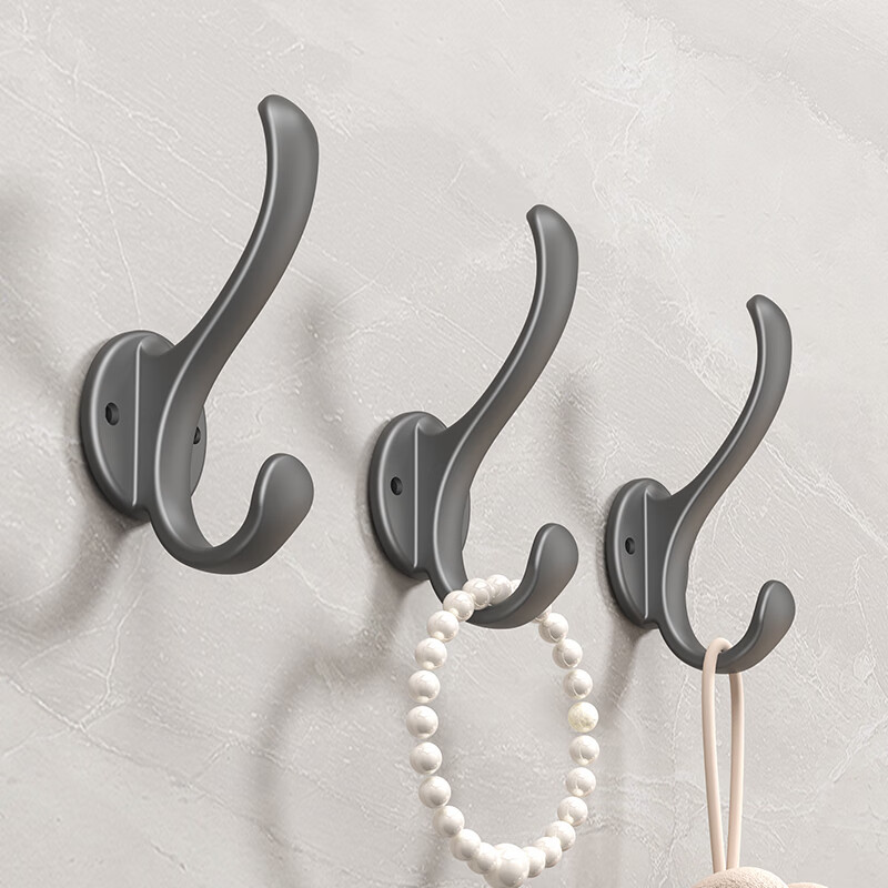 Huxiansen Adhesive Hooks No Drilling Required Strong Hooks for Door Back, Bathroom, Kitchen Wall-Mounted Storage 3-Pack 3
