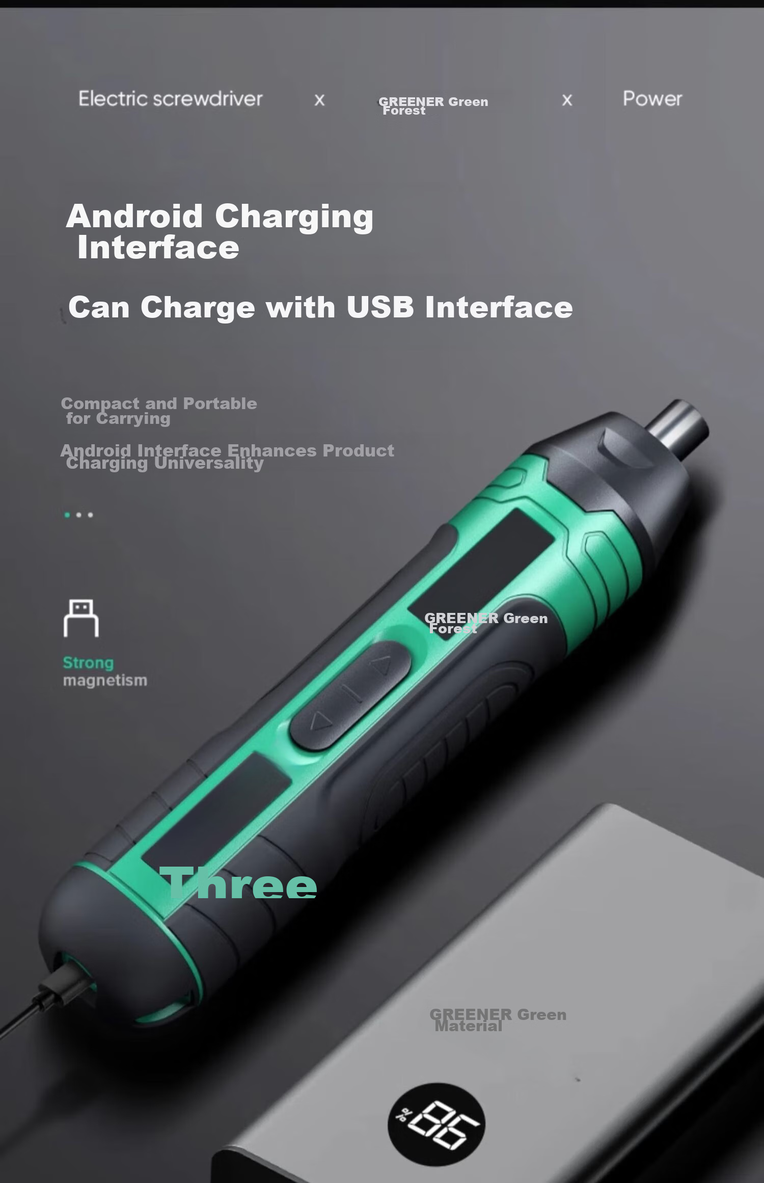 GREENER Electric Screwdriver Mini Cordless Rechargeable Lithium Battery Power Drill Set for Home Use 14