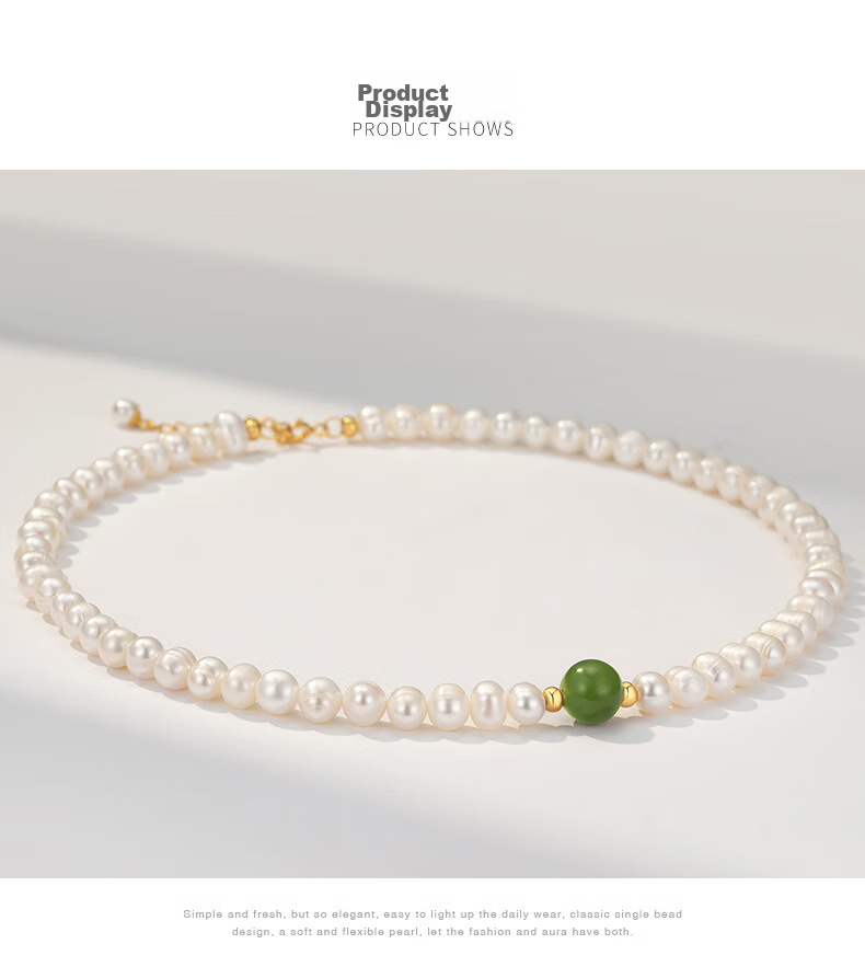 Grace Girl Natural Freshwater Pearl Necklace for Women, Unique Design Fashion Jewelry, Anniversary Birthday Gift for Girlfriend 2