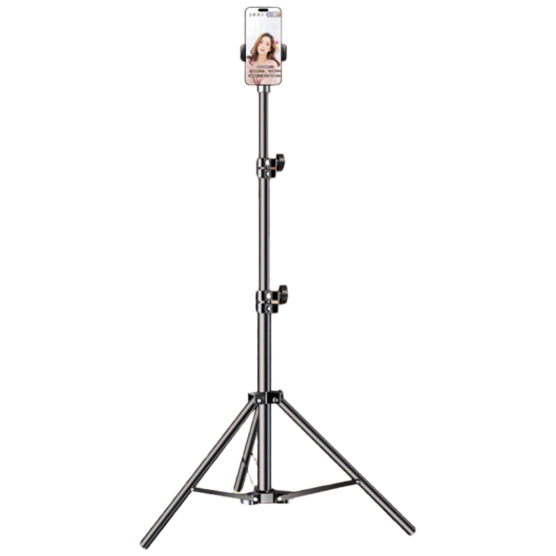 KOVOL [2.1 Meters Long] Floor Stand Selfie Stick Tripod for Live Streaming, Online Classes, Art Exams, Adjustable Height Tripod for Photography And Video Recording