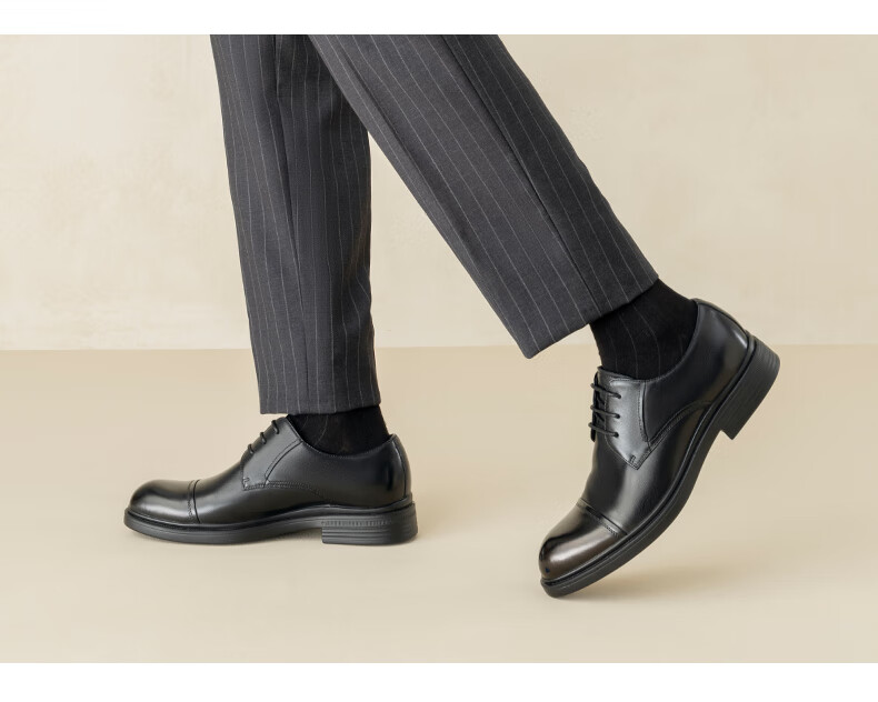 Aokang Comfortable Cowhide Breathable Business Formal Lace-up Durable Leather Shoes Brown Size 39 8