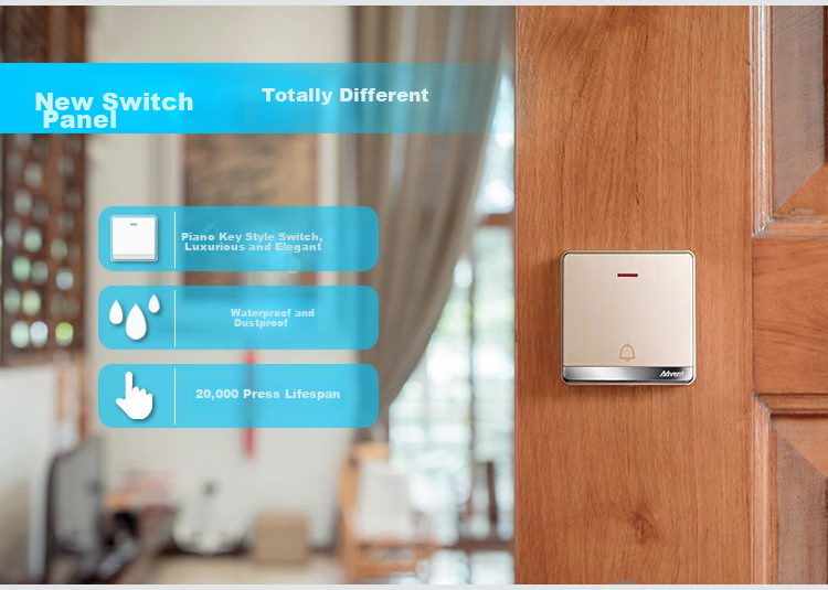 Advent F86-681PR Doorbell, Self-Powered Wireless Doorbell, Waterproof Household Call Butto 2