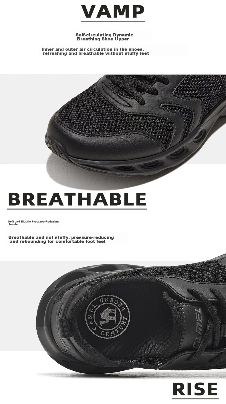 CAMEL Sports Shoes for Men, Summer New Style Mesh Breathable Soft-Soled Shock-Absorbing Lightweight Non-Slip Casual Running Shoes for Elderly 2